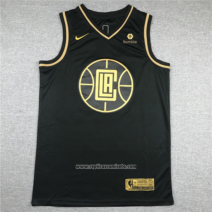 Camiseta Golden Edition Los Angeles Clippers Paul George #13 Negro